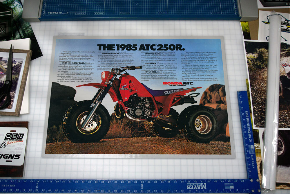 1985 Honda ATC 250R Flyer Poster Banner Ad OEM Brochure NOS Picture graphic