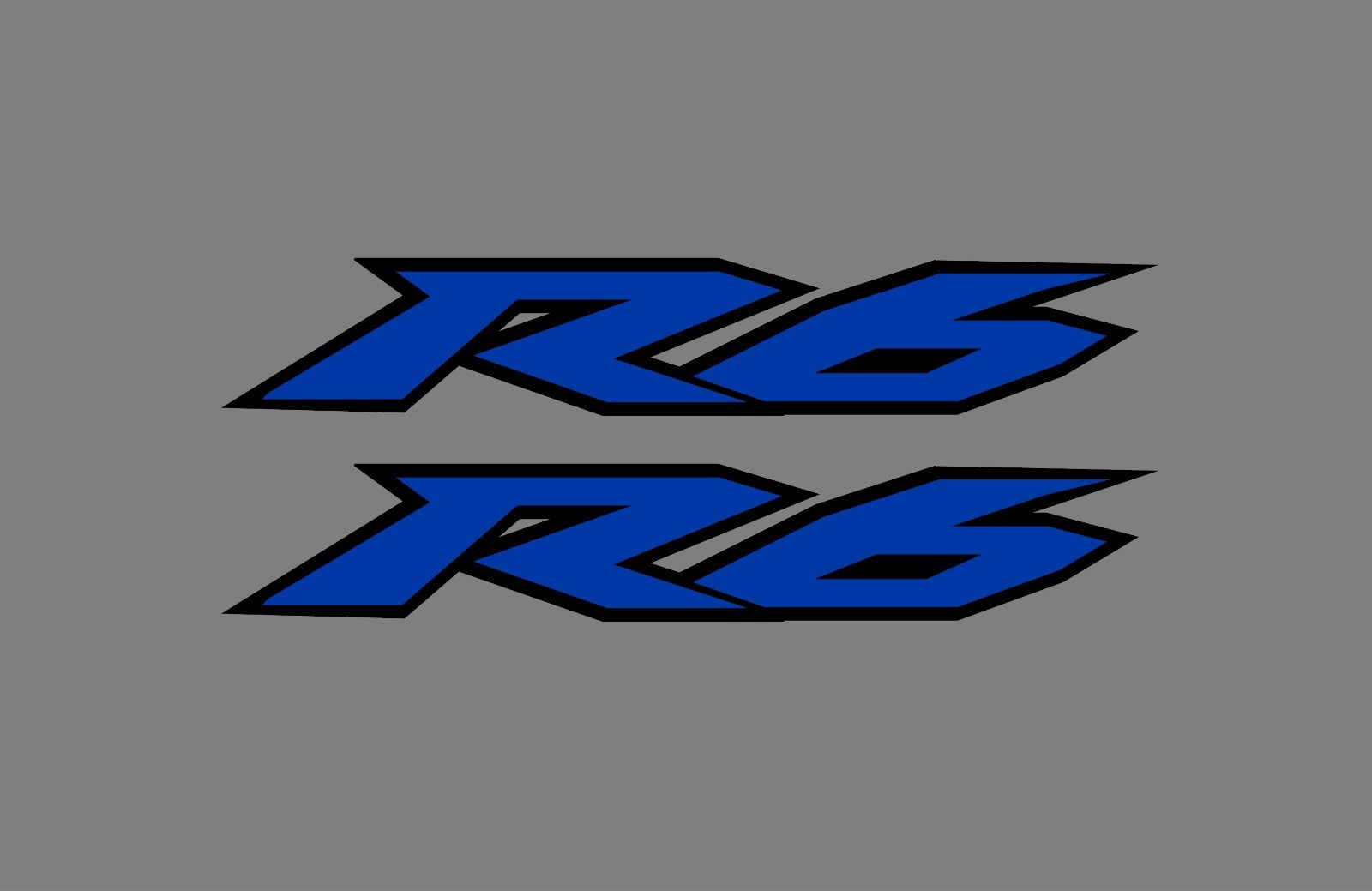 (2) R6 Yamaha Vinyl Decal Sticker 2 Color – Fairings, Helmet, Windscreen