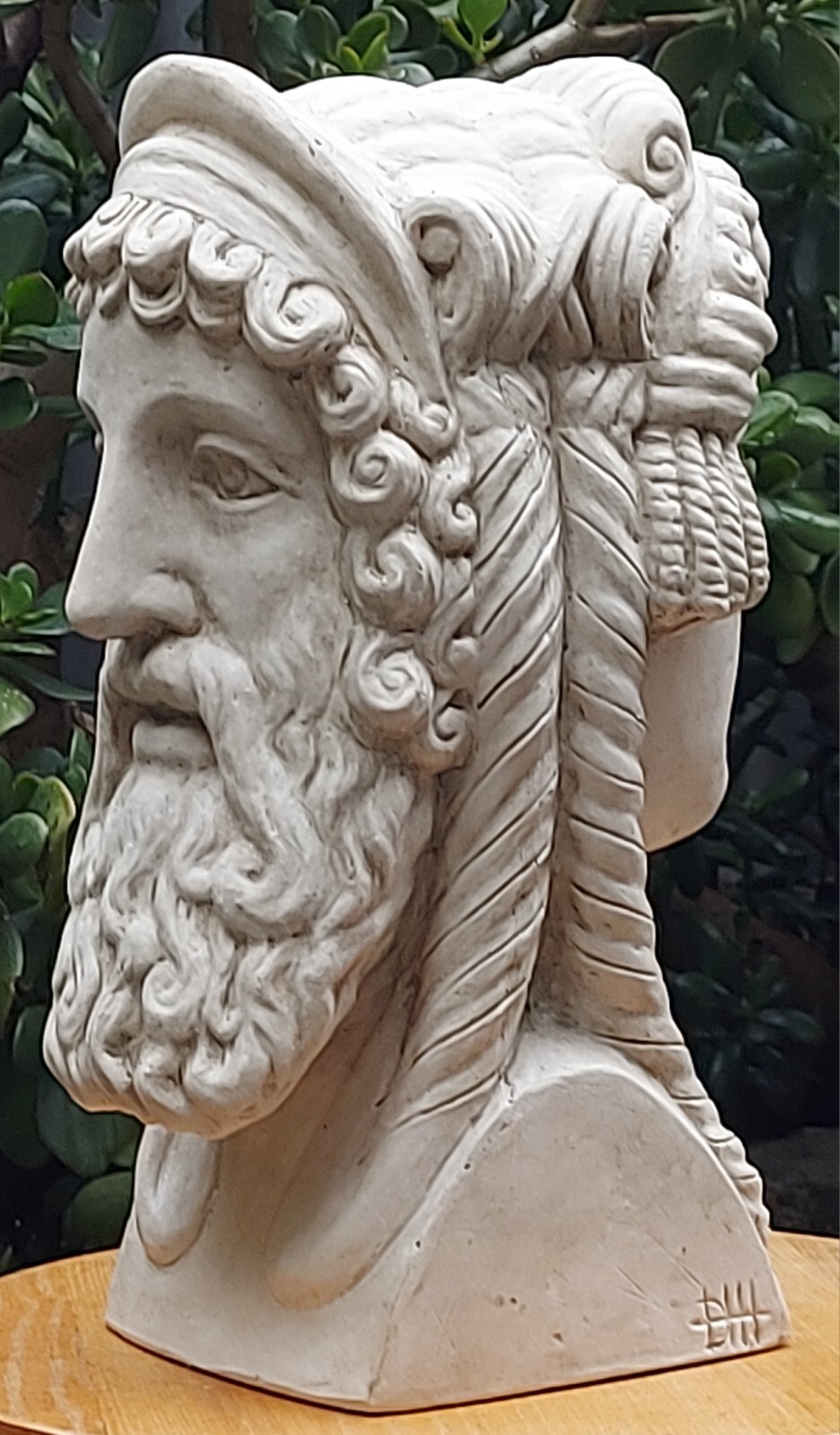 Hand Made Divine Father Janus Sculpture Two Faced Roman Mythology Italian 35cm