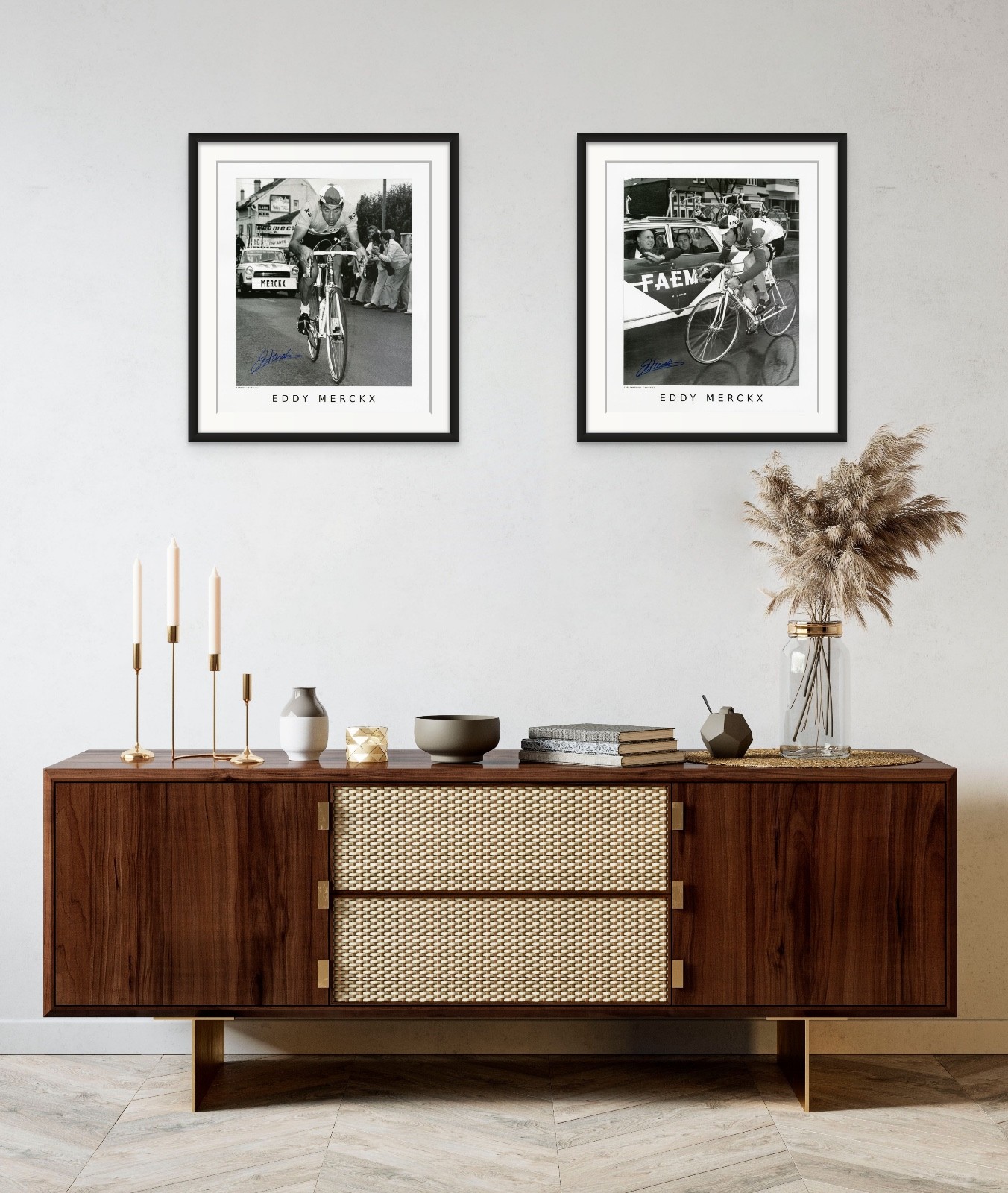 Eddy Merckx Signed Print- Tour of Flanders 1969, 20 x 24 Inch Cycling Photo
