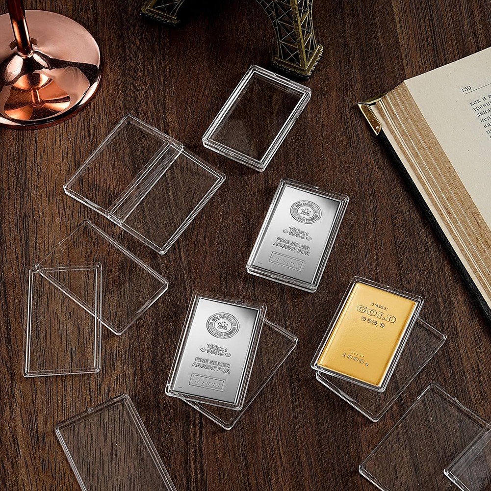 5-200x Clear Acrylic 1 Oz Silver Bar Capsule Holder Storage Case Container Box