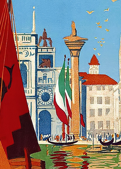 1921 Travel Poster – Venise – Venice Italy Vintage Style Travel Poster – 24×36