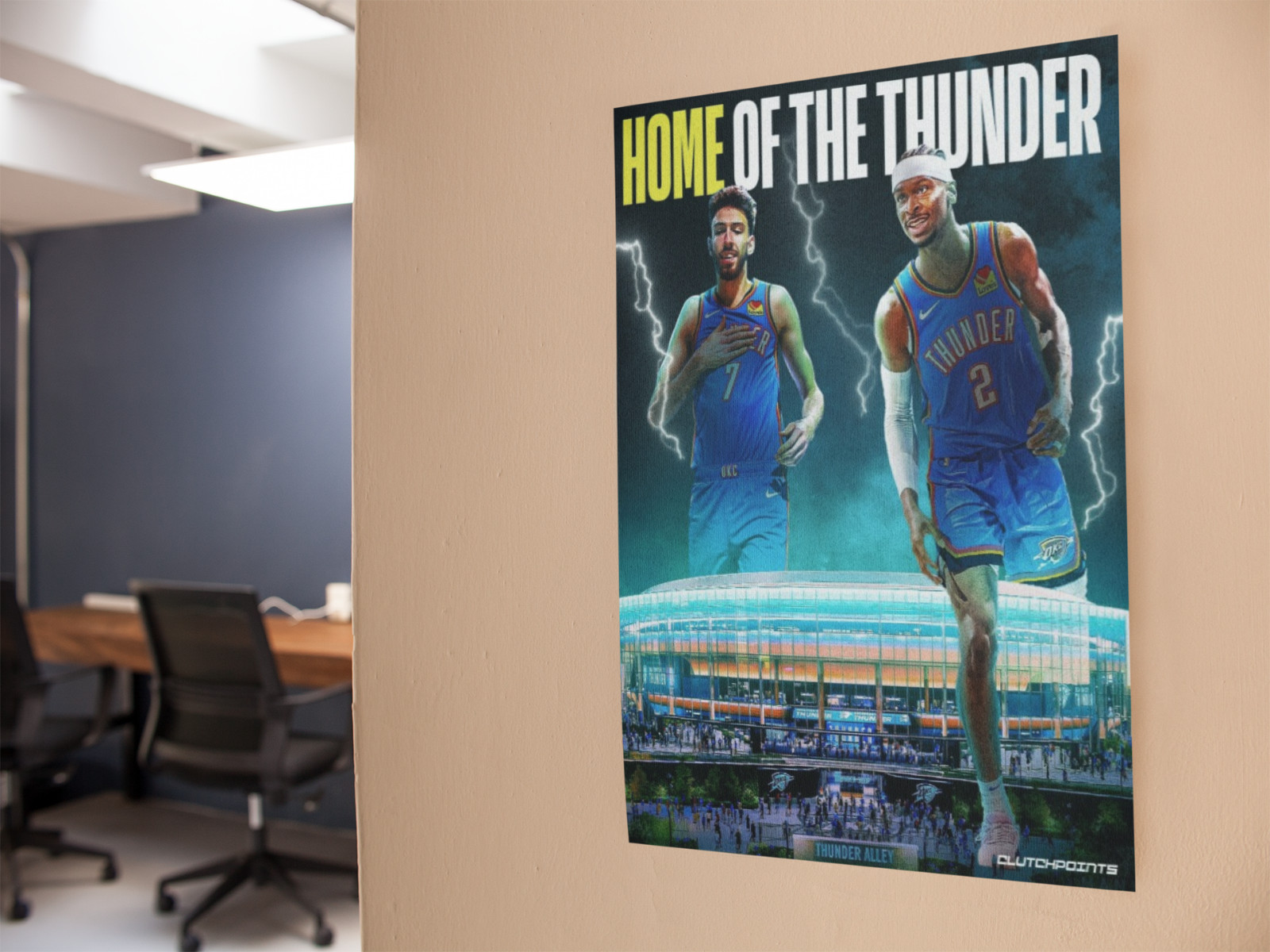 Home of the THUNDER NBA Basketball Wall Vinyl Decal Poster Removable Adhesive