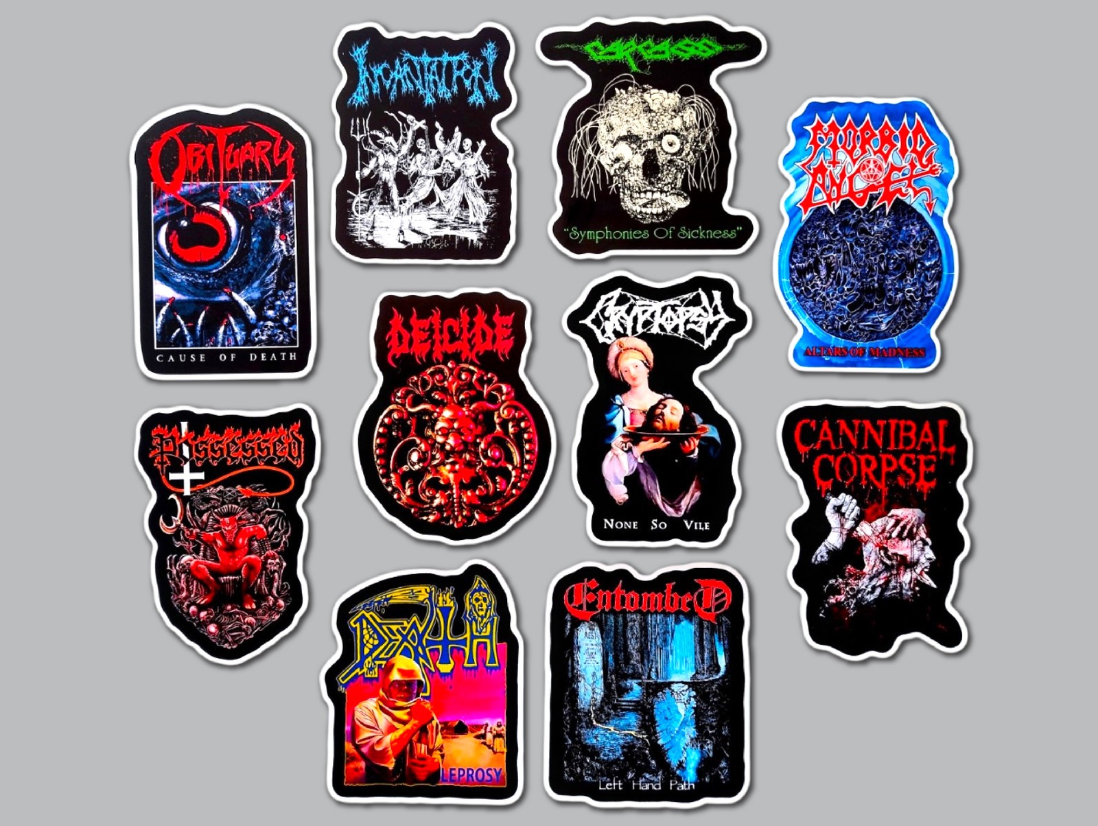 Death Metal Sticker Lot (10 Pack) SET 9 black extreme punk grindcore crust cvlt