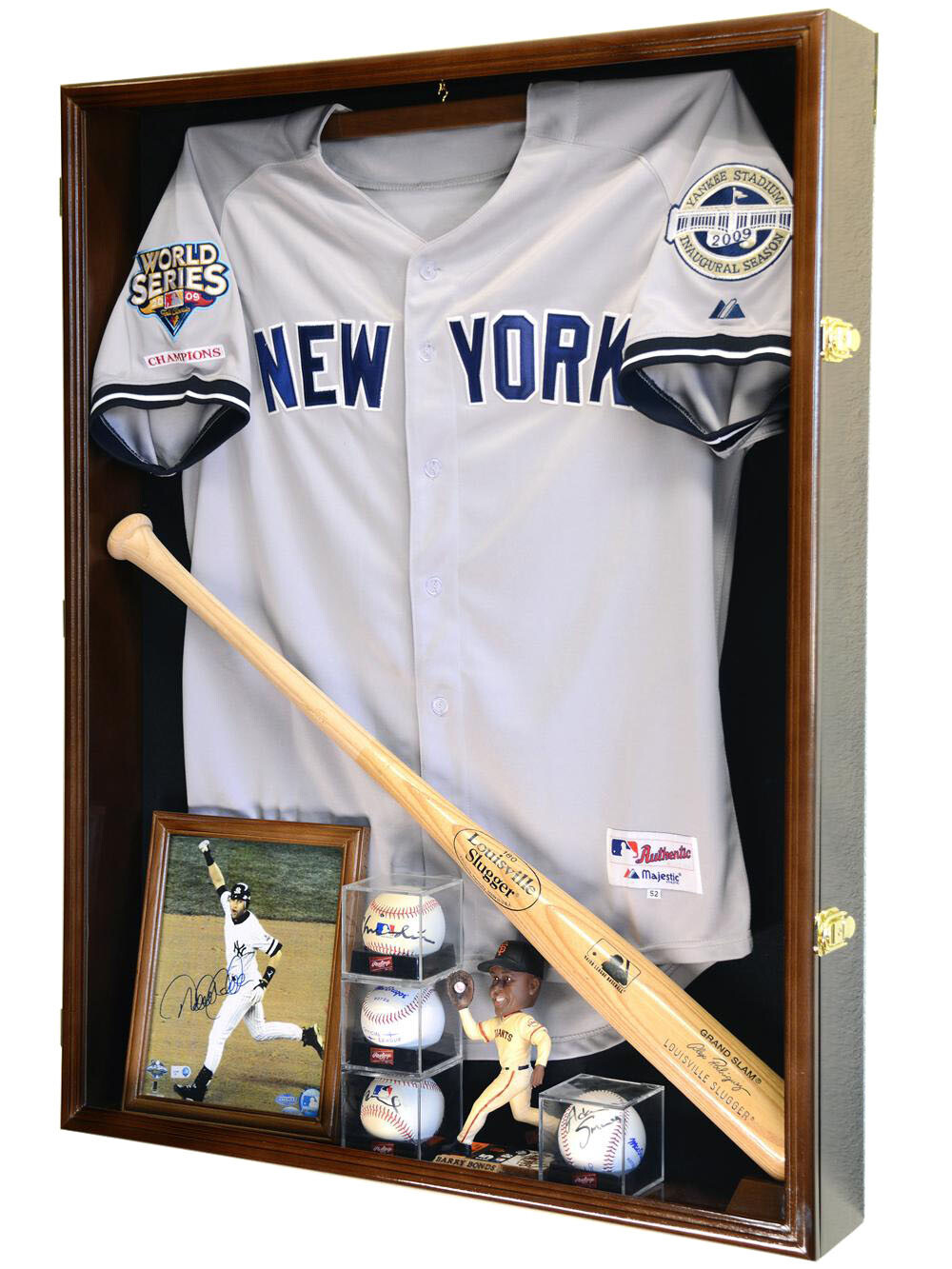 Deep Sports Jersey Shadow Box Display Case Cabinet Baseball Bat Balls Trophies