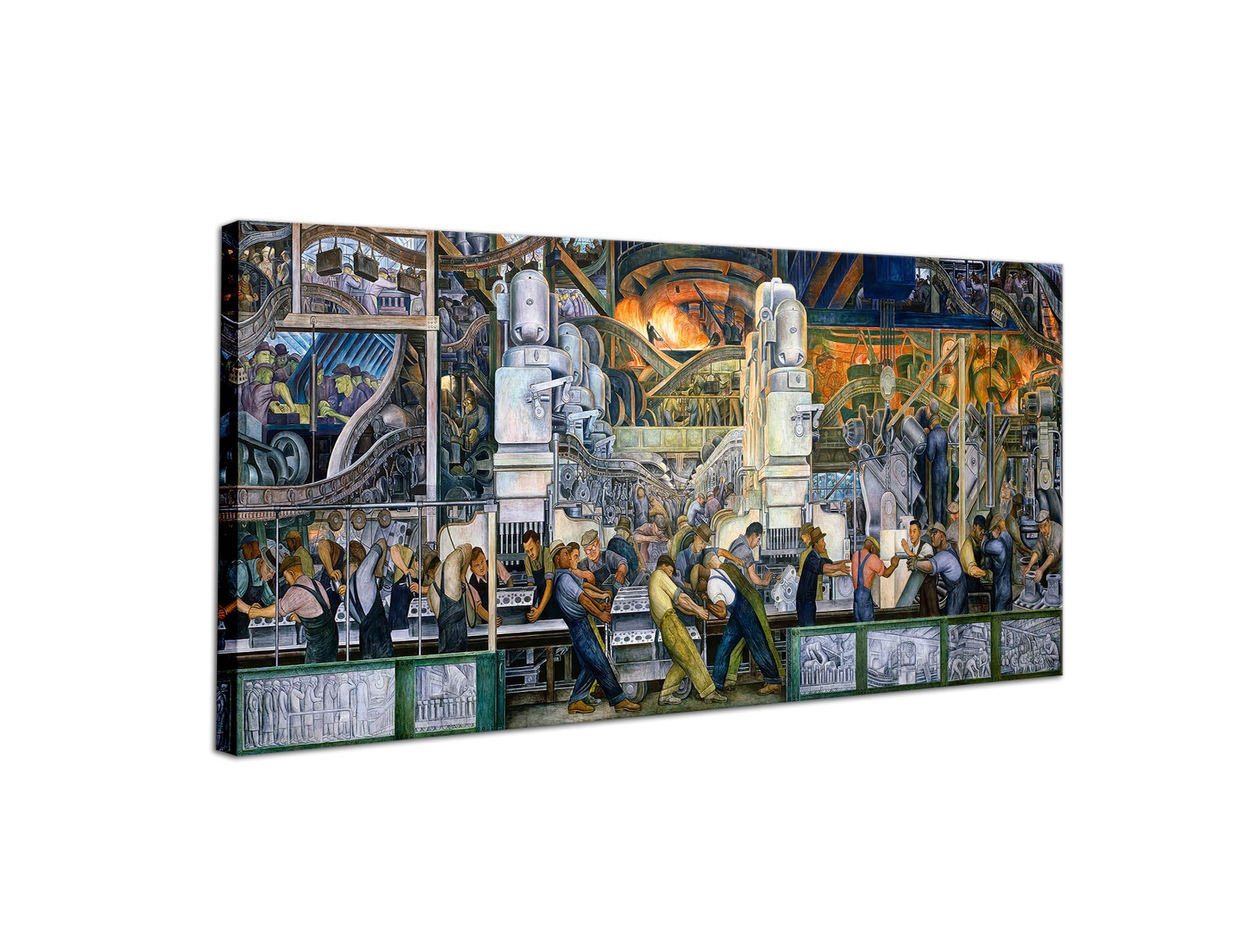 Diego Rivera, Detroit Industry, South Wall, Narrow Horizontal Wall Art Large Art