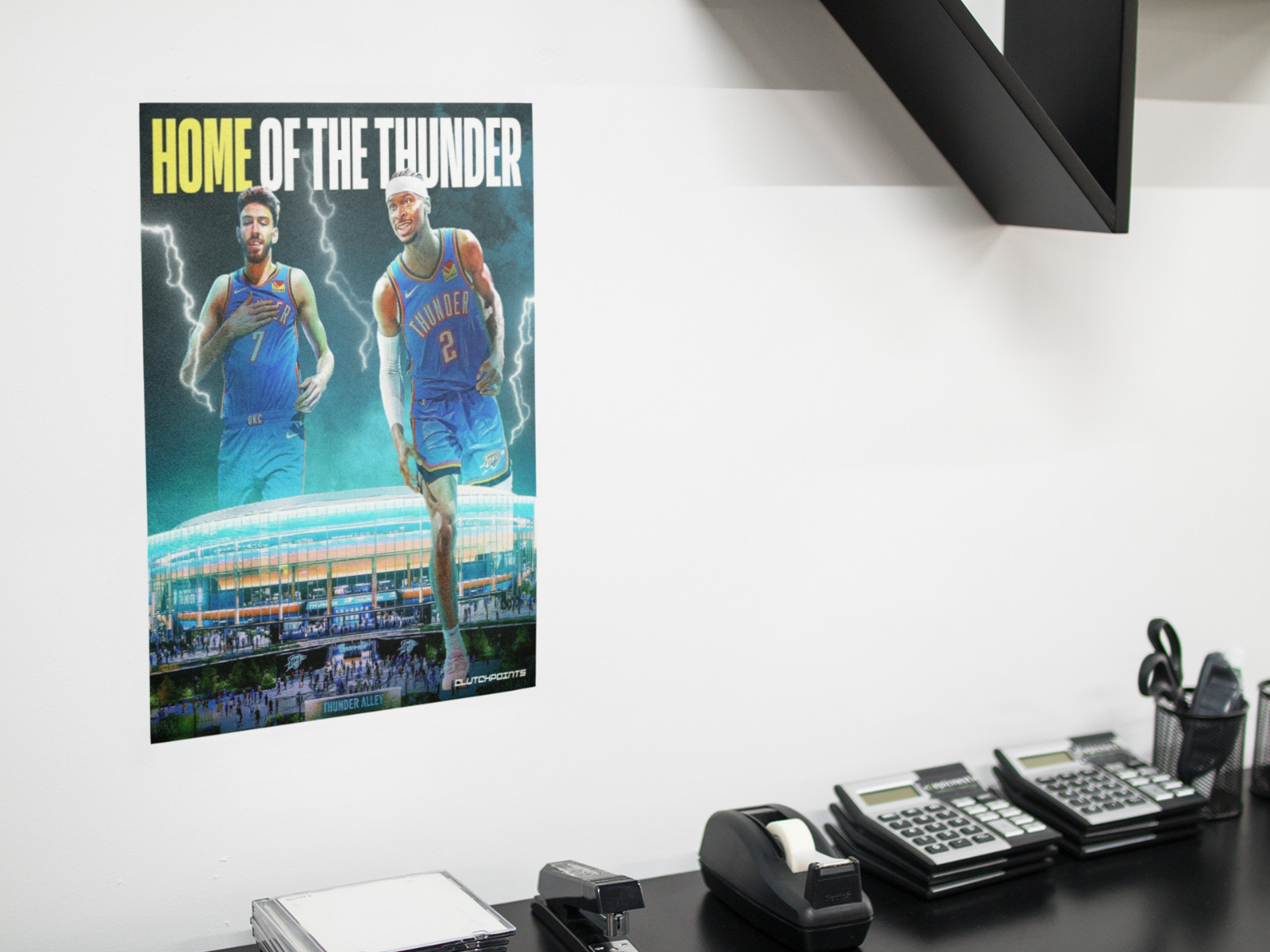 Home of the THUNDER NBA Basketball Wall Vinyl Decal Poster Removable Adhesive