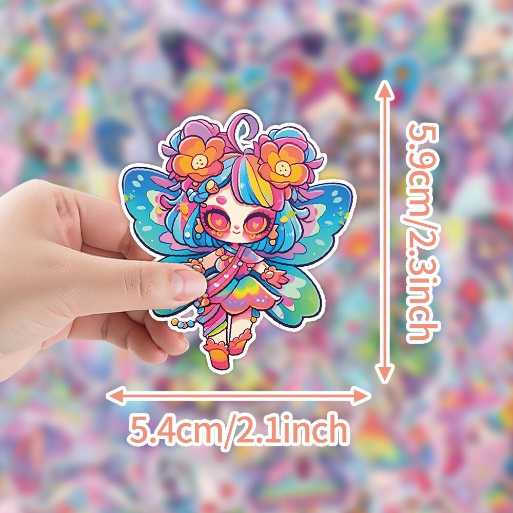 50Pcs Stickers Fairy Pixie Spirit Girl Luggage Skateboard Car Laptop Phone Vinyl