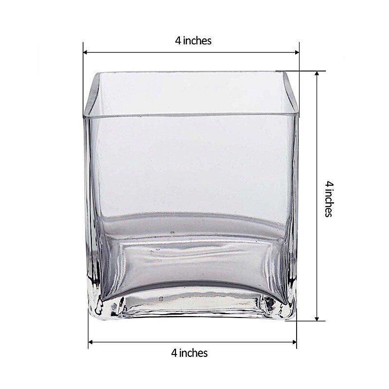 4″ wide Clear Cube GLASS VASE Wedding Party CENTERPIECES Supplies Dinner SALE