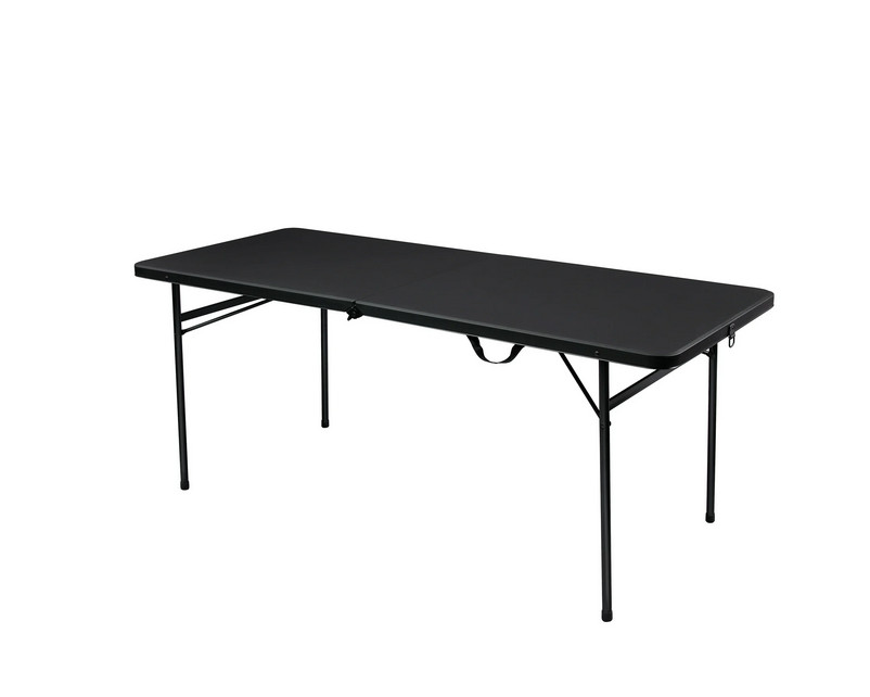 Mainstays 6′ Rectangle Centerfold Folding Table, Black