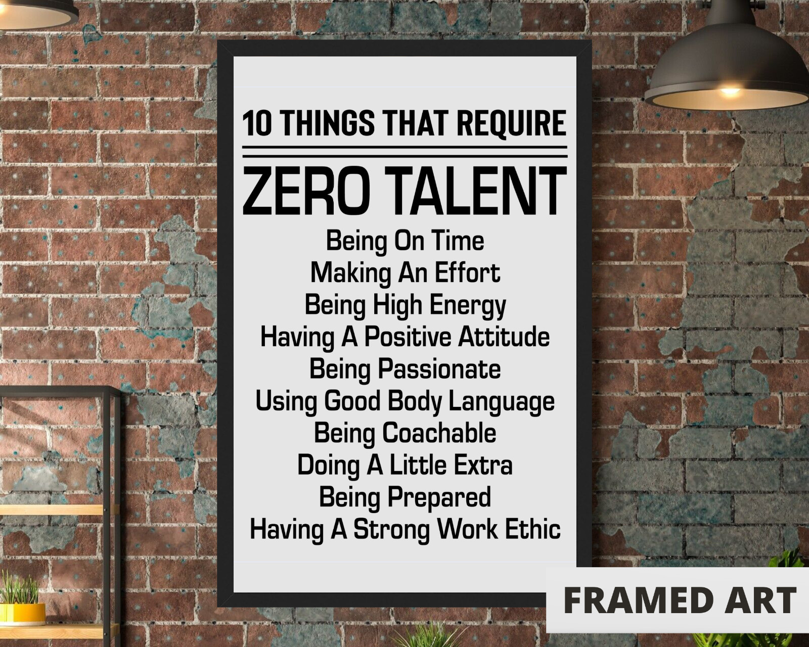 Framed 11×17 Inspirational Quotes Motivational Poster Home Office Decor Wall Art