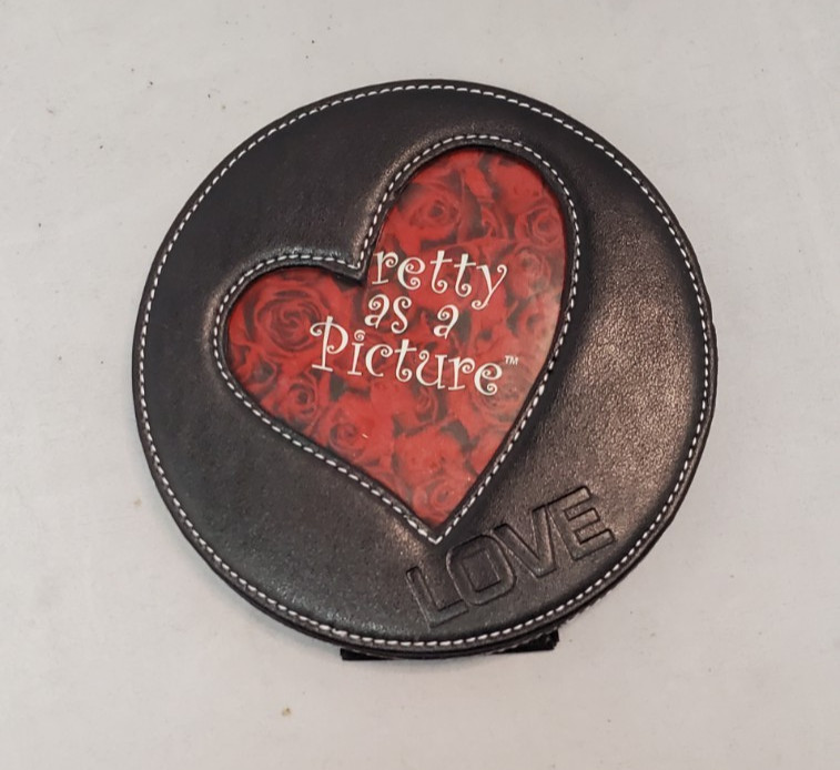 Round Leather Heart Photo Frame ”LOVE” by Kim Anderson’s Pretty as a Picture