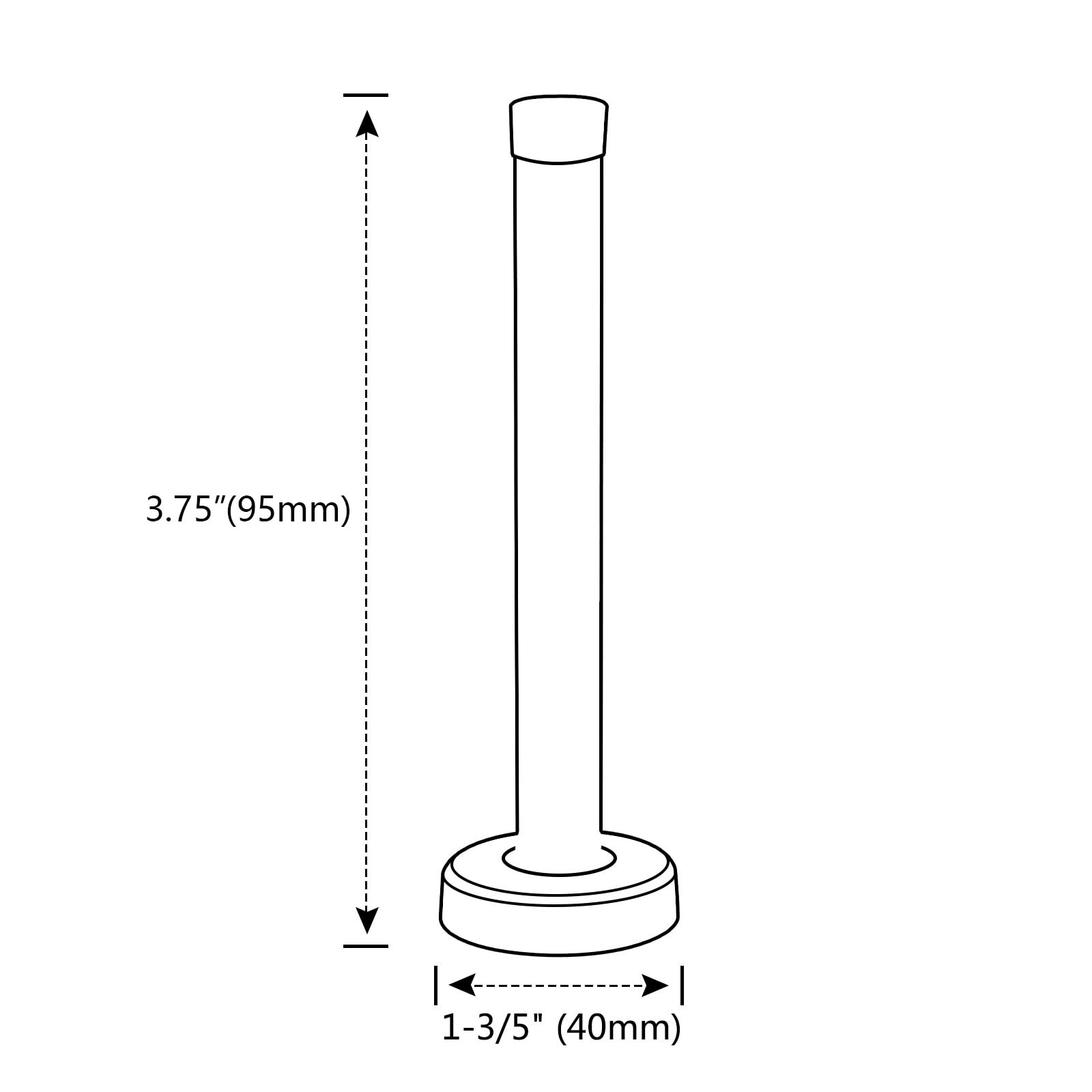 Door Stop, 4 Inch Long Stopper Wall Mounted, 4 Inch, Brushed Nickel
