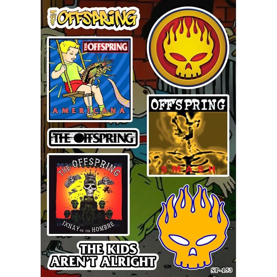 The Offspring Sticker Pack | Skull The Kids Aren’t Alright American Punk Rock