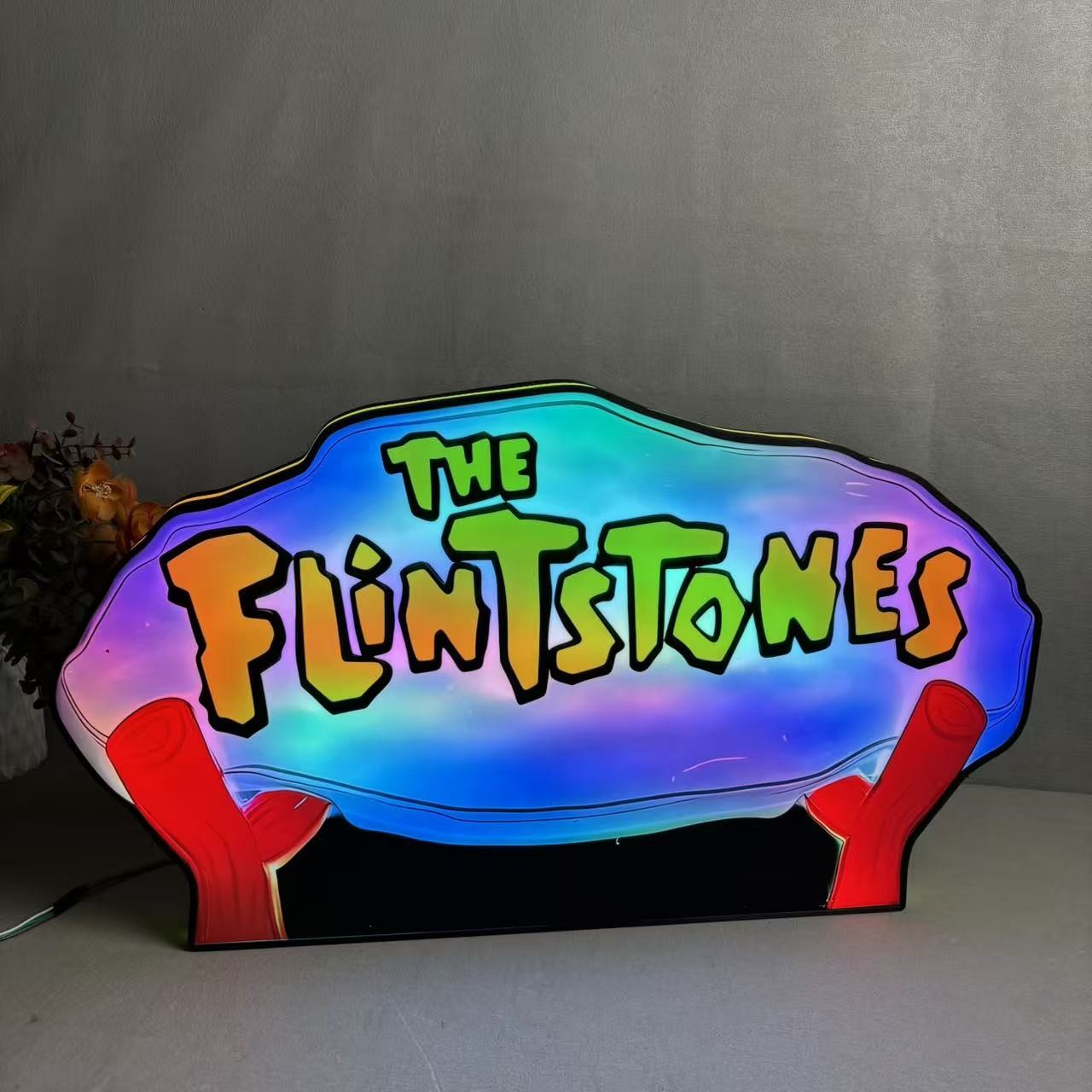 The Flintstones Pinball Topper 3D Printed LED Lightbox Arcade Pinball Machine