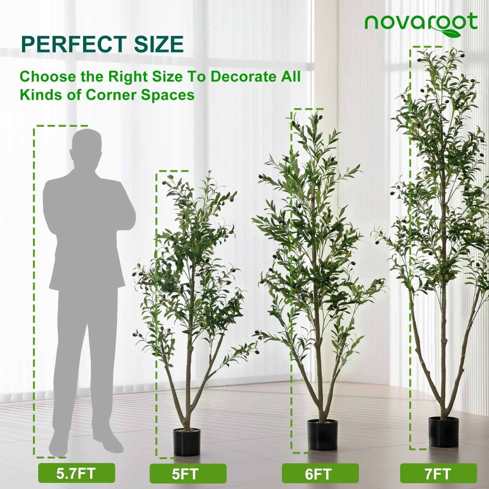 Olive Trees Artificial Indoor 6FT Tall Faux Olive Tree Natural Wood Trunk Lifeli