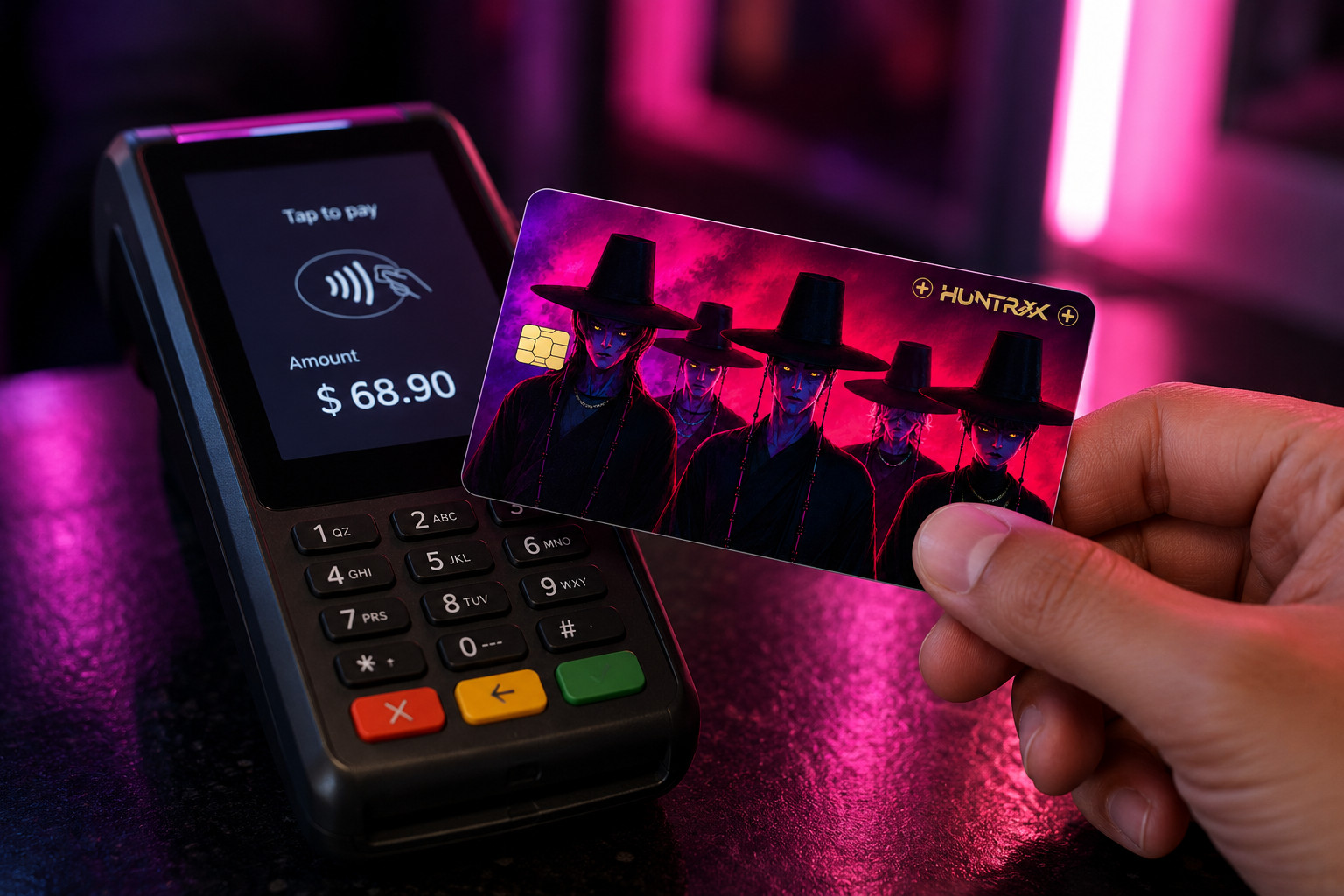 KPop Demon Hunters Saja Boys Grim Reaper Face Debit Card Credit Card Skin