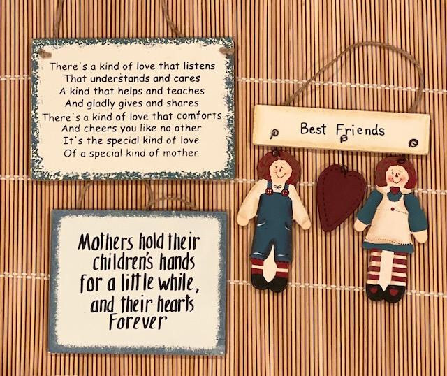Wood Sign Words Mother Love Care Listen Comforts Cheer Mom Blessing Best Friends