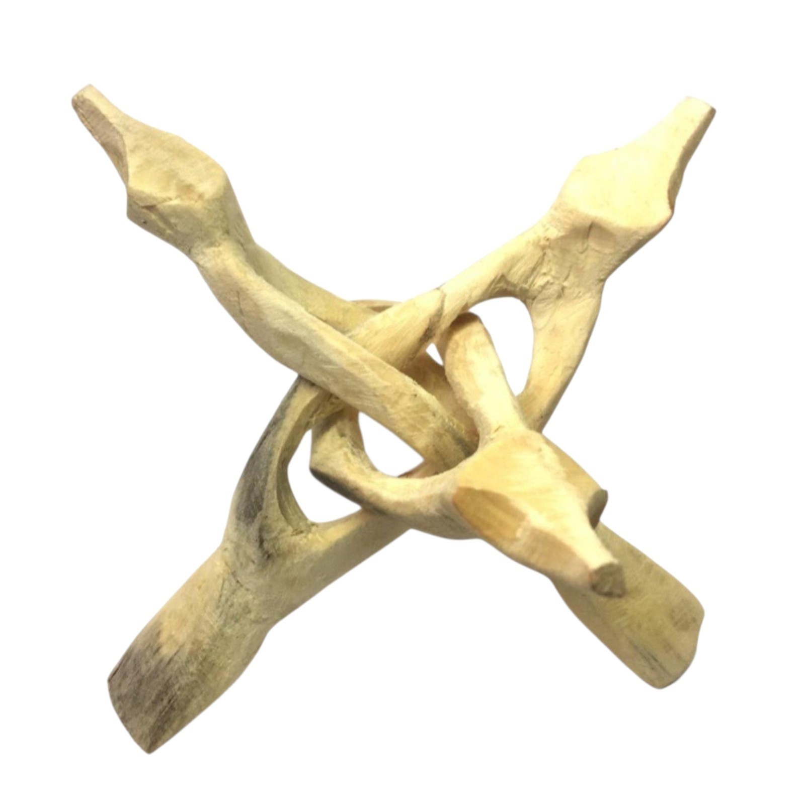 Wooden Tripod Stand 6″ – ( Natural Smooth Finish) SMALL Wood Stand. Hand Carved