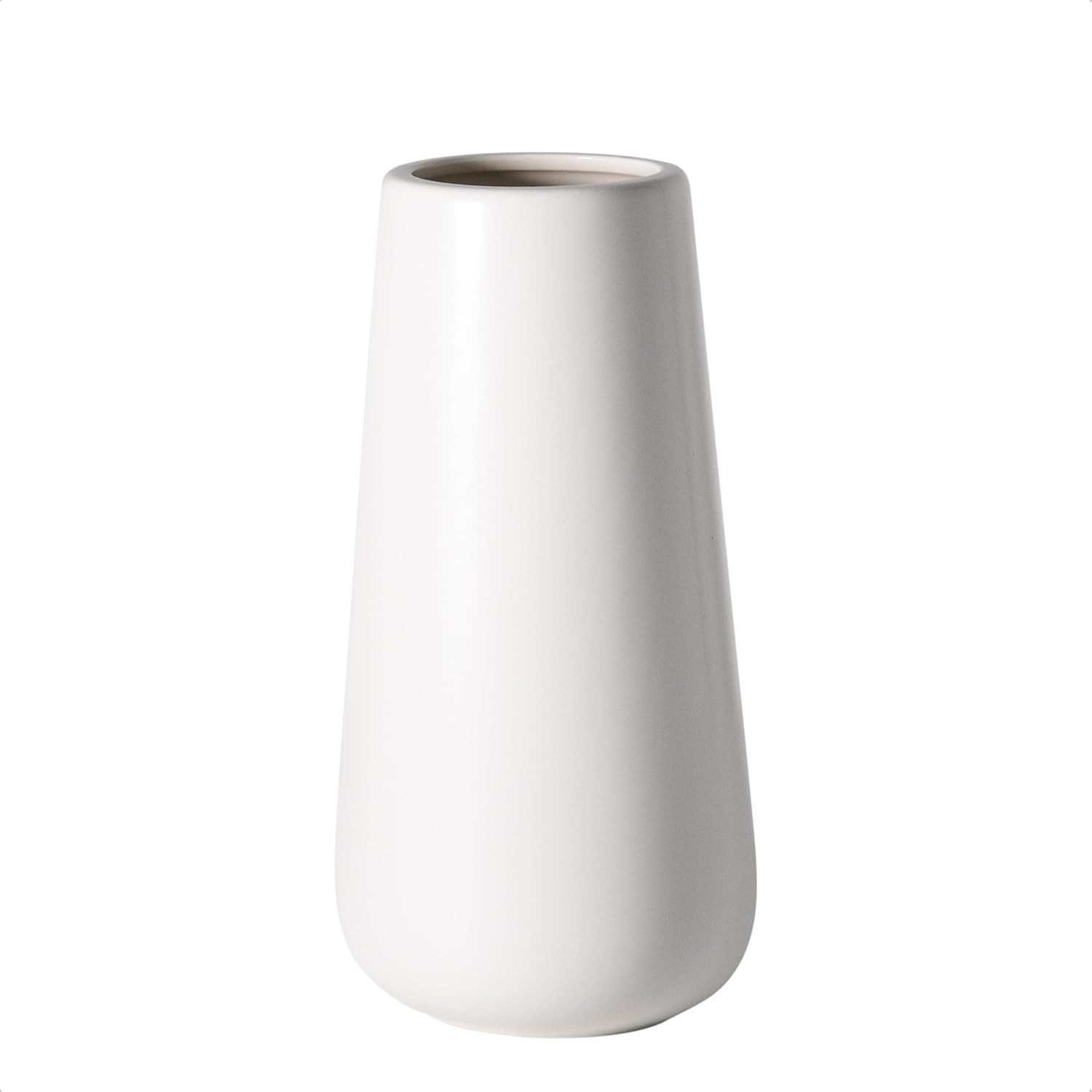 Versatile 8-Inch Oval Ceramic Vase with Matte Finish – Decor for All Occasions