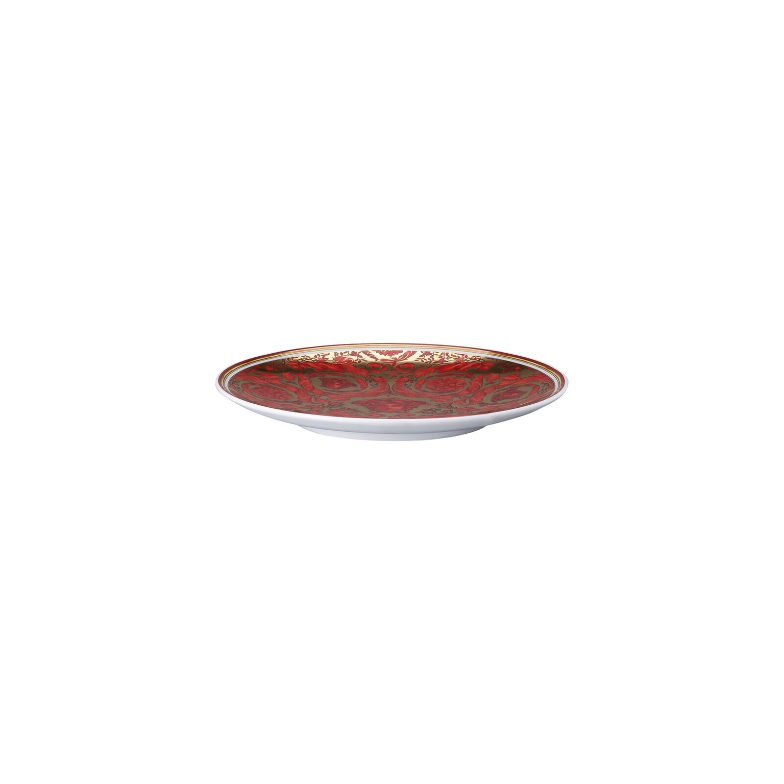 Versace – 17cm Medusa Garland Red Versace Flat Plate – Christmas Edition 2023