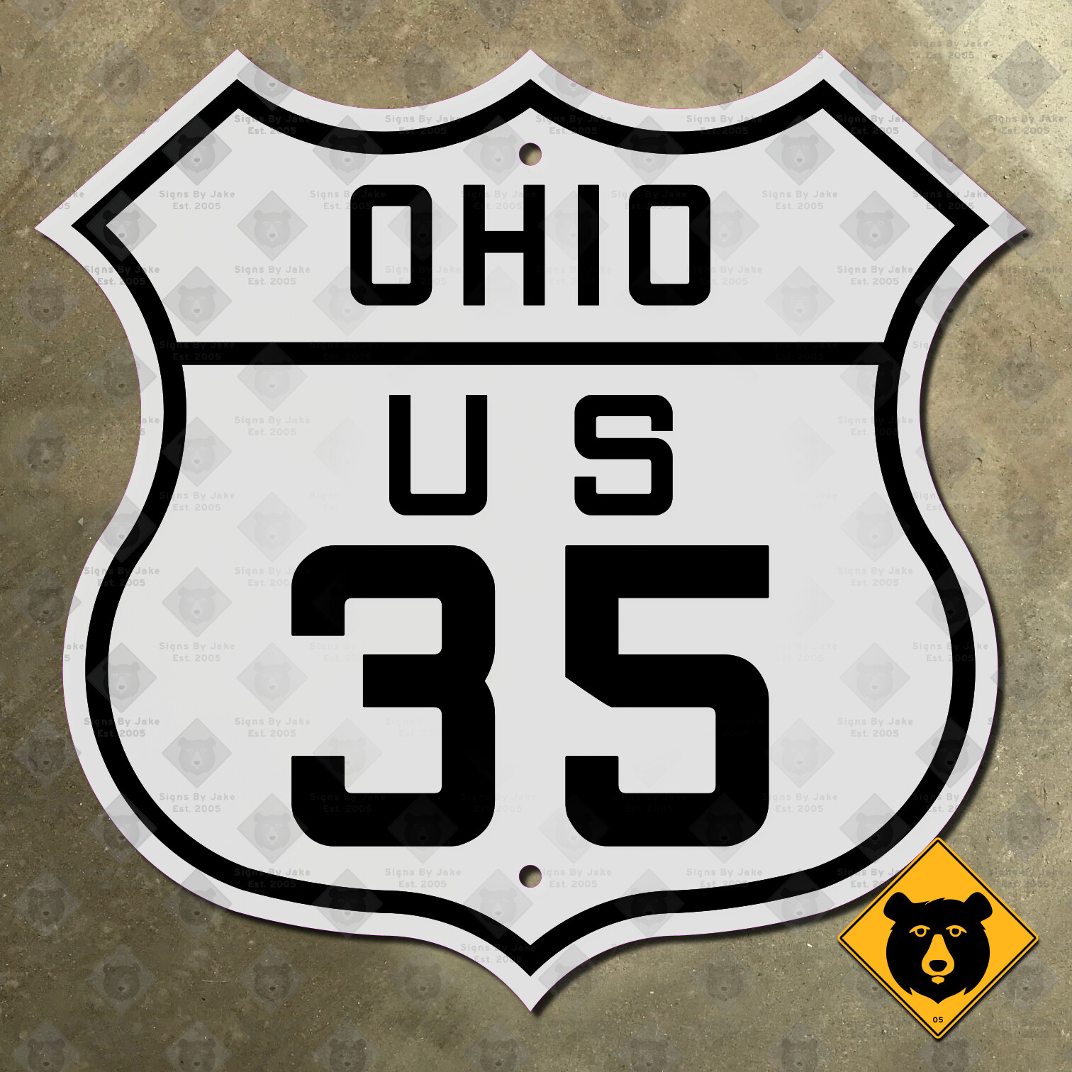 Ohio US Route 35 highway marker road sign Dayton Chillicothe 16×16
