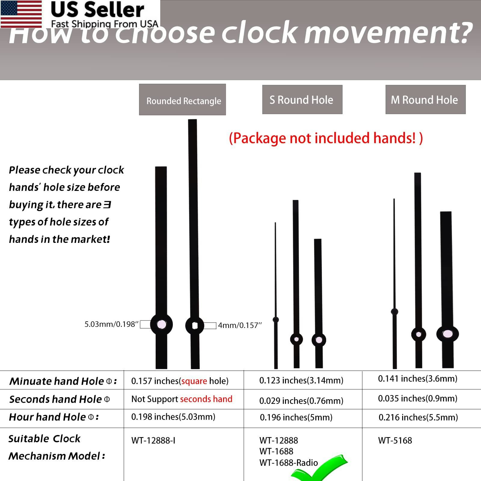 Revolutionizing Long Shaft Clock Total Length: 32mm (1-1/4 inch)