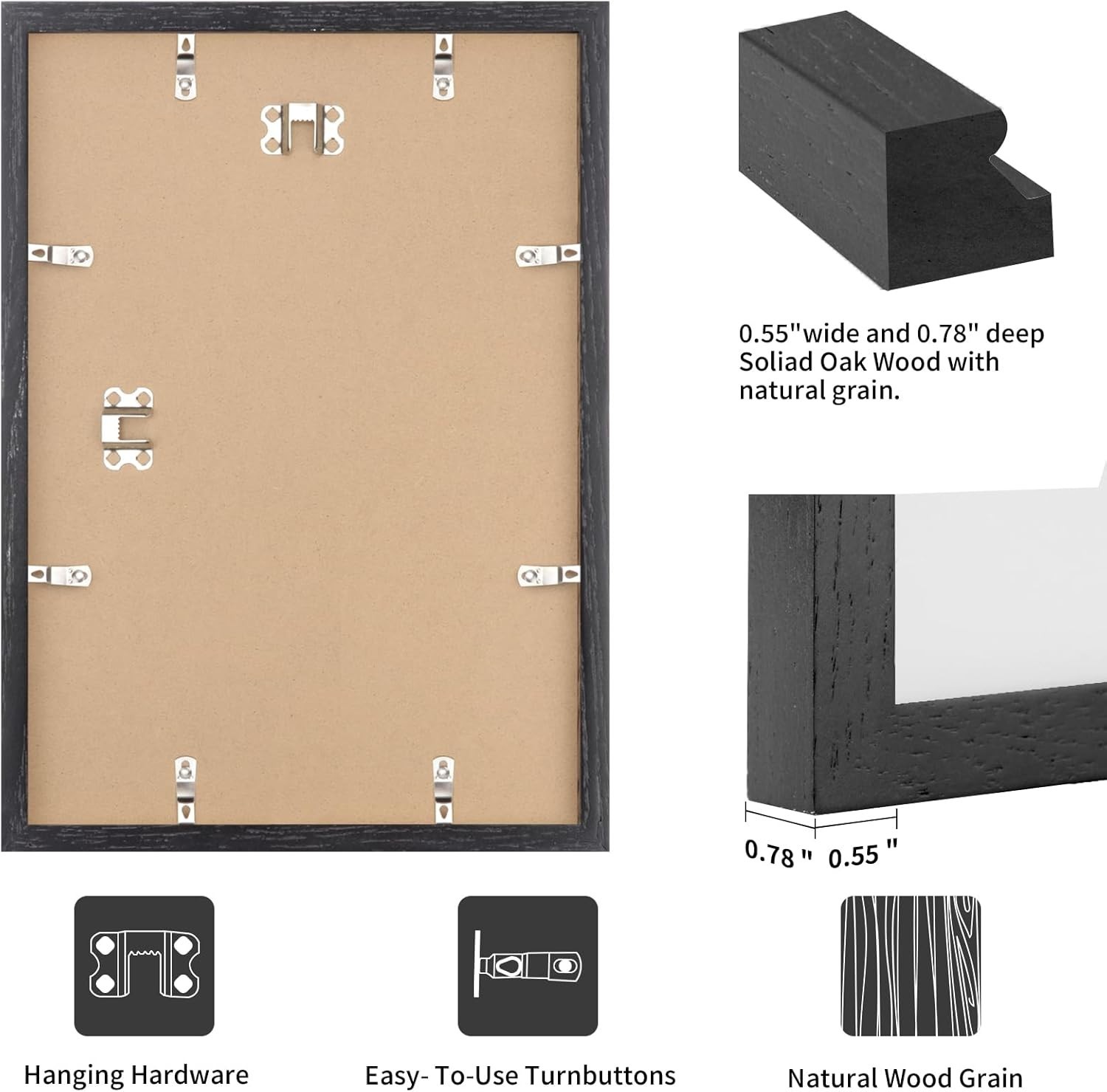 puthiac 16×24 Picture Frames for Wall – Minimalist 16×24 Poster Frame Natural