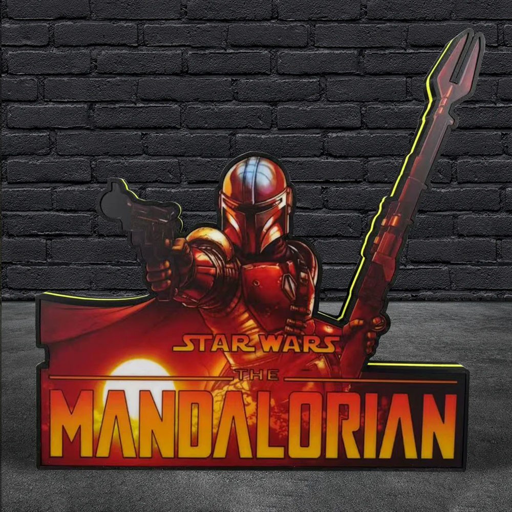 The Mandalorian Pinball Topper 3D Printed LED Lightbox Arcade Decor
