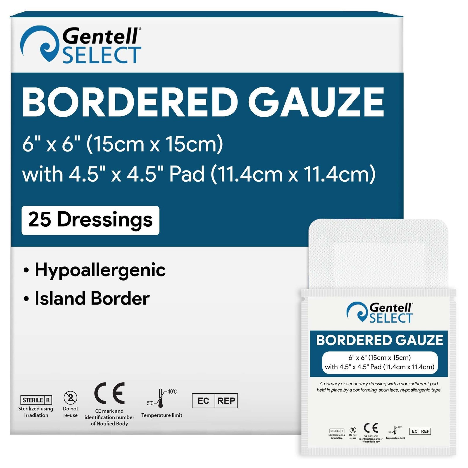 Bordered Gauze Island Dressing 6×6 Bandages for Wounds with Island Border – A…