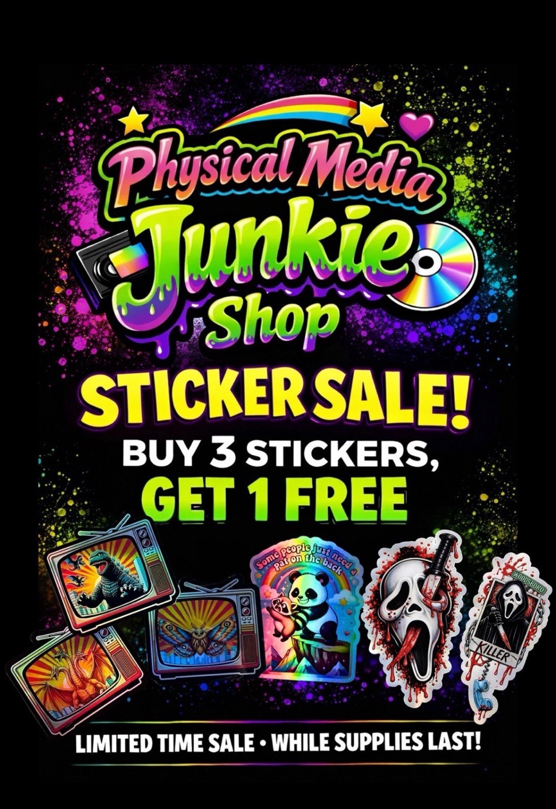 Retro TMNT Shredder Holographic 3 Inch Waterproof Sticker