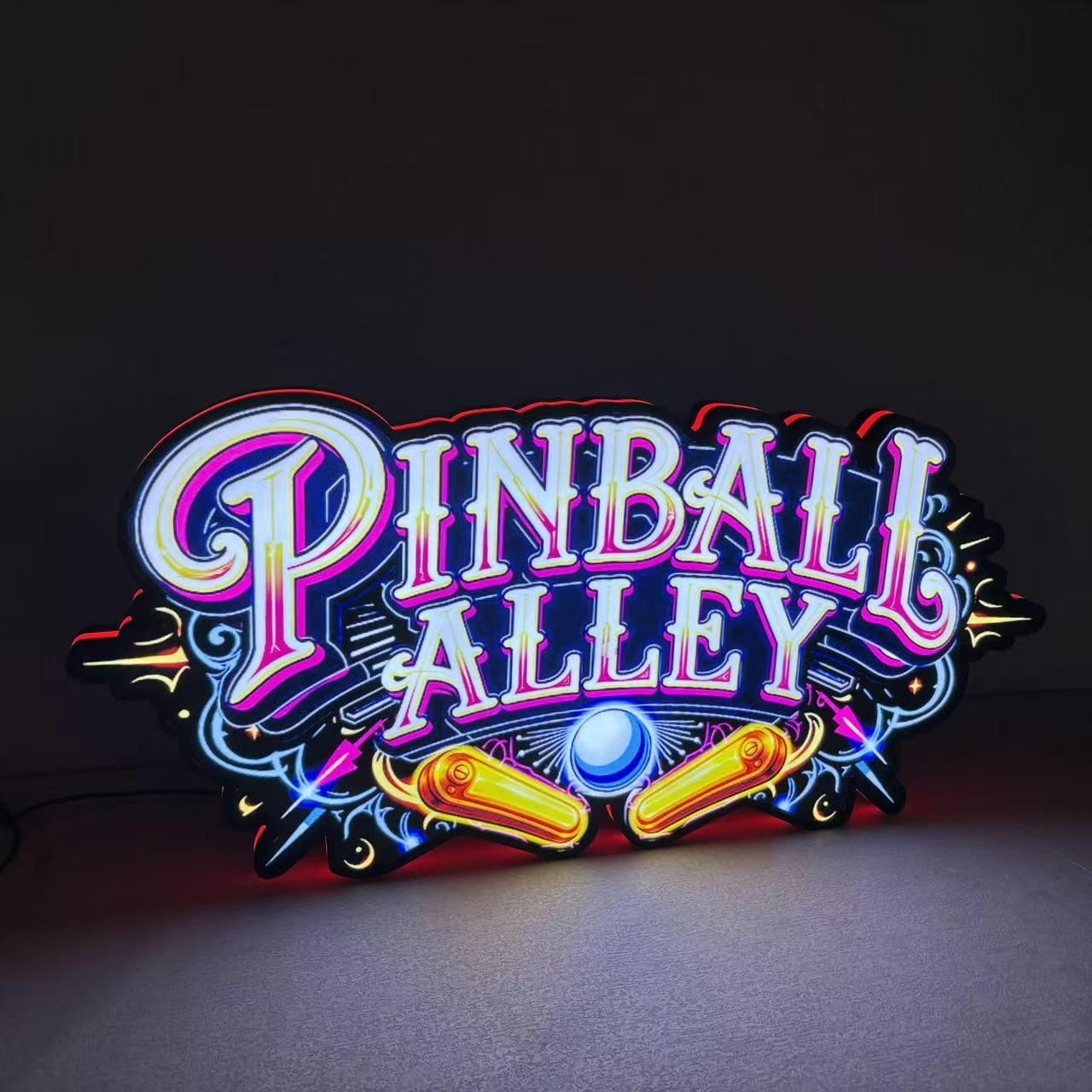 Pinball Alley Pinball Topper 3D Printed LED Lightbox Arcade Decor