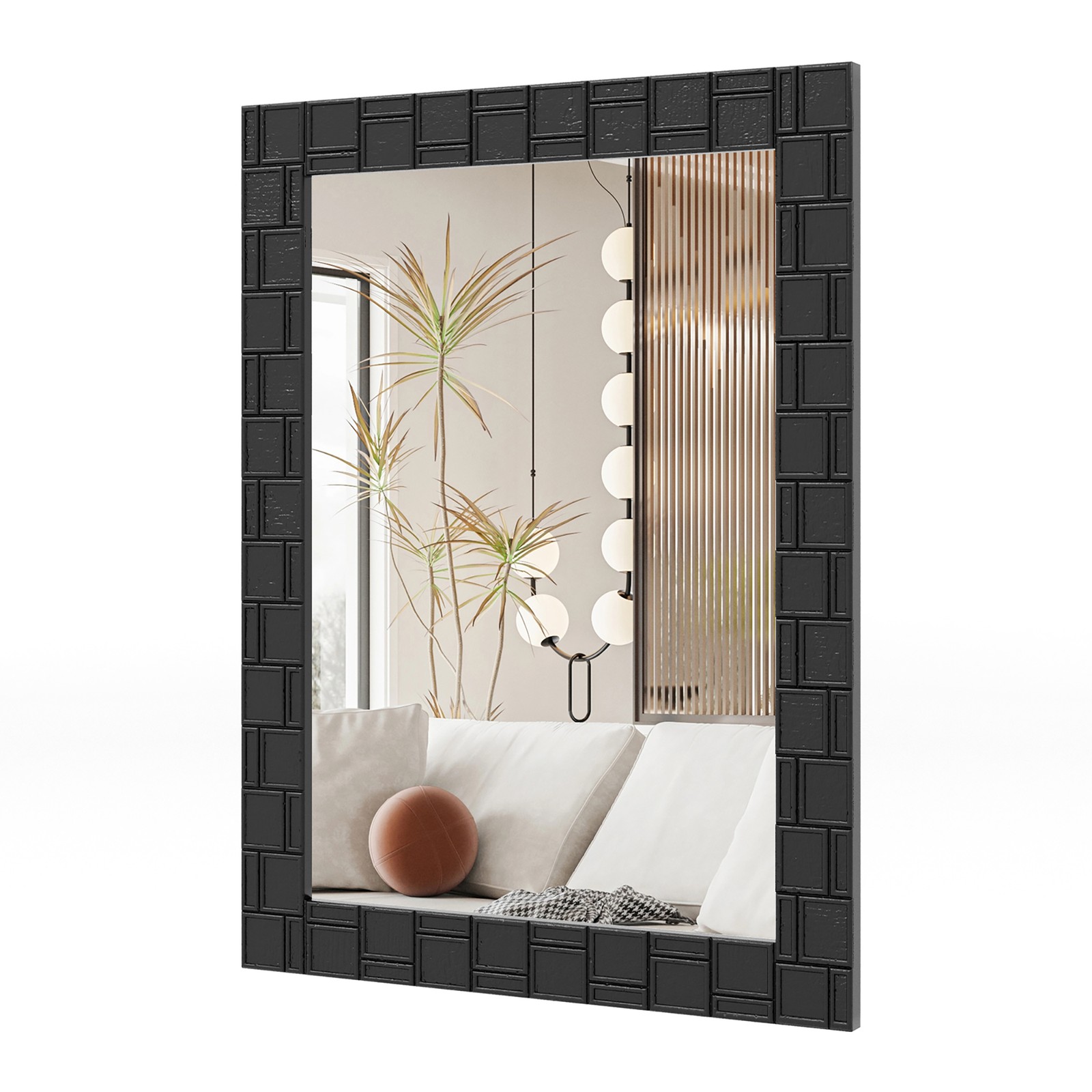 32” x 24”Wood Framed Wall Mirror w/Solid Wood Frame Vertical Horizontal