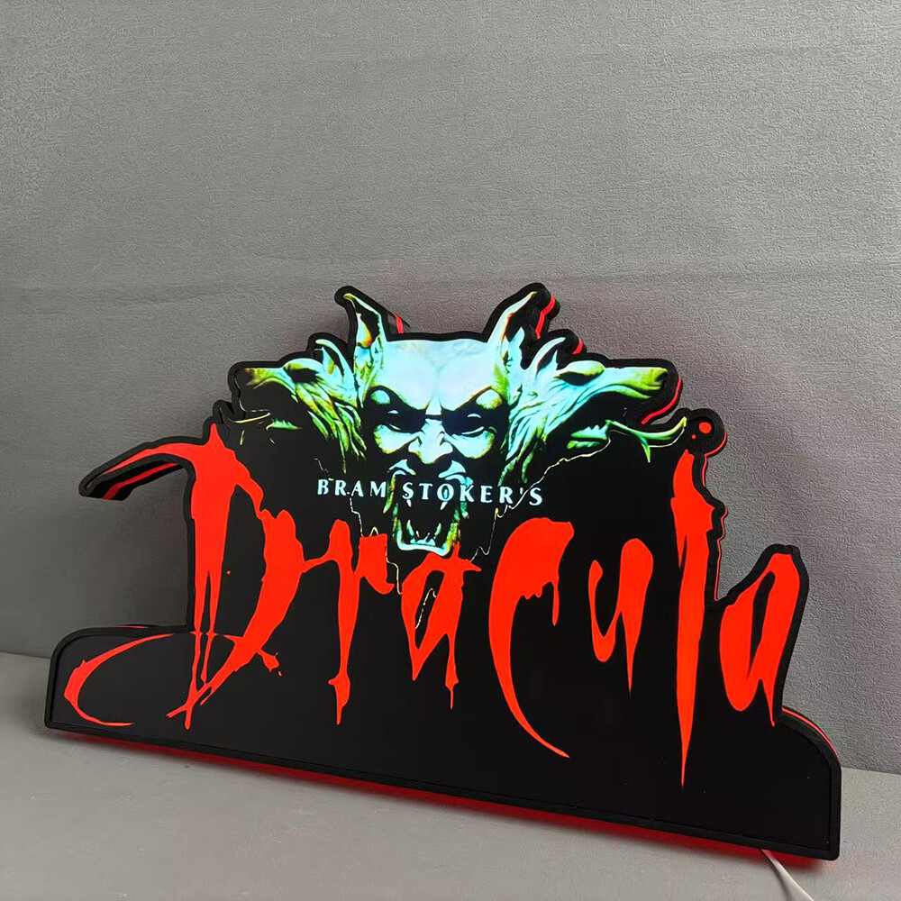 Dracula Bram Stoker’s Pinball Topper 3D Printed LED Lightbox Arcade Decor