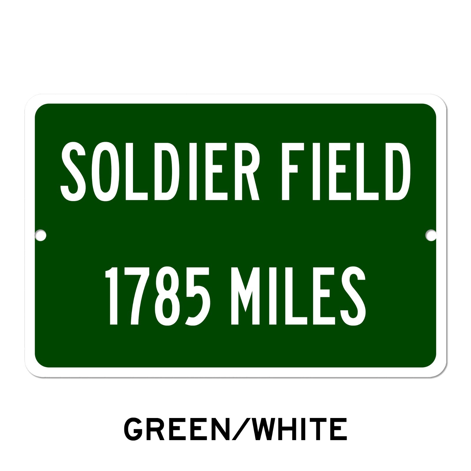 Custom Soldier Field Distance Sign Chicago Bears Fan Mileage Highway Sign Gift