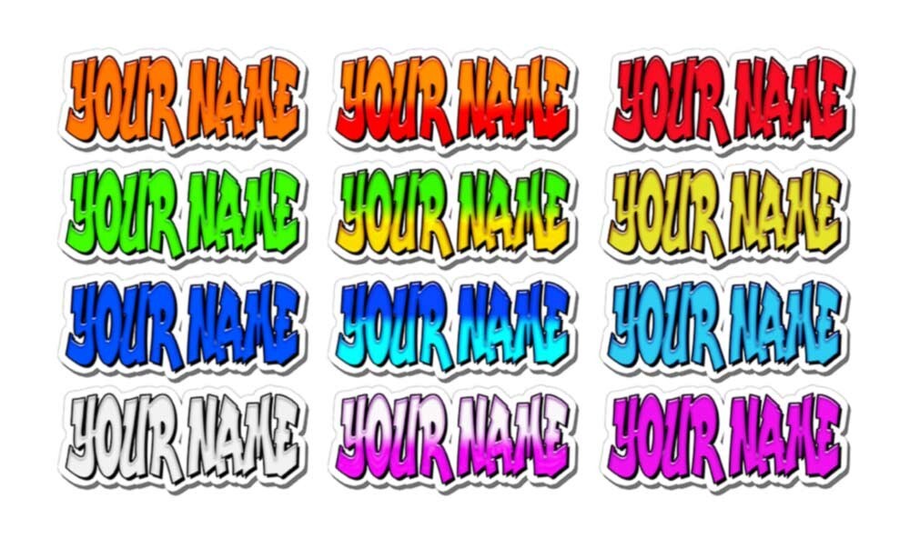 Custom Personalized Vinyl Graffiti Name Decal Sticker Car RED or YOUR CHOICE
