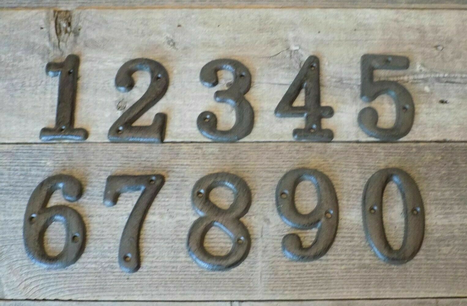 Metal House Numbers Street Address Rustic Cabin Cast Iron Pick #’s from 0-9 #