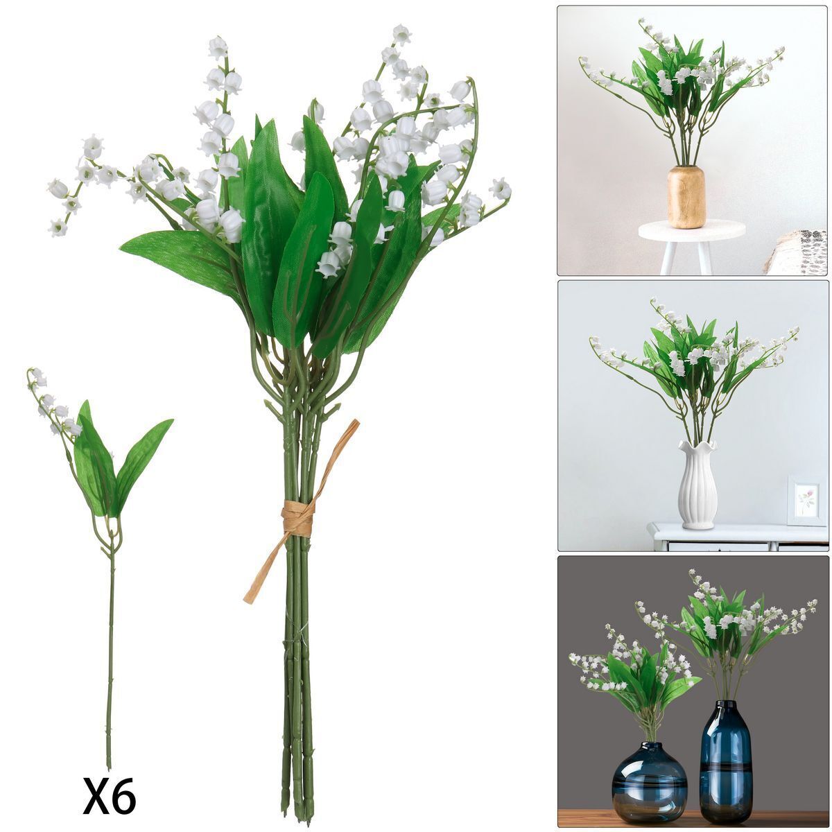 12 Bundles Artificial Lily of The Valley Flower Cream/ivory Decorative Flowers