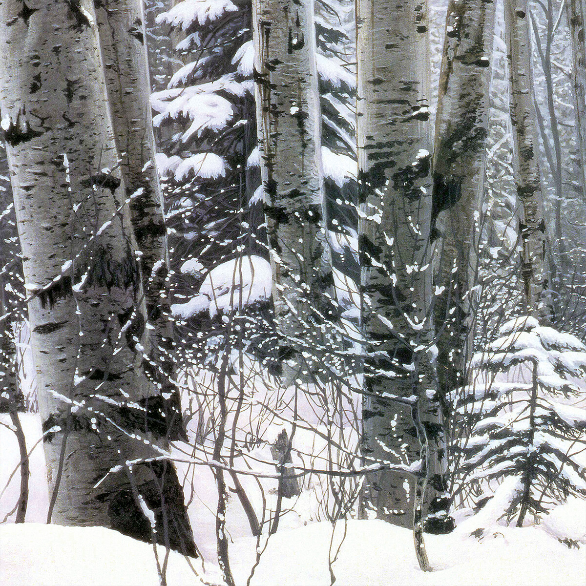 36W”x24H” A WALK IN THE WOODS by STEPHEN LYMAN – DEER MOOSE CHOICES of CANVAS