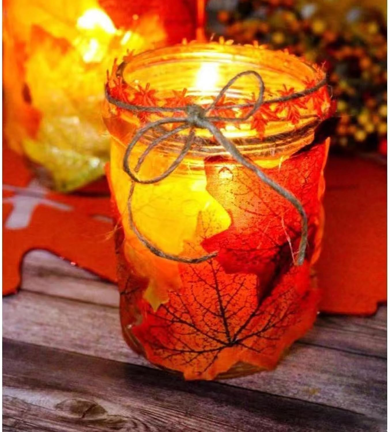 360 Pcs 8Cm/3.1Inch Artificial Maple Leaves 6 Colors Fall Leaves Thanksgiving Da
