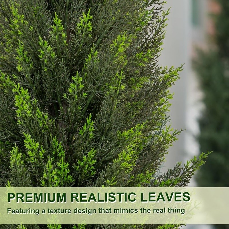 Artificial Cedar Topiary Tree UV Resistant Faux Plant Easy Care Indoor Outdoor