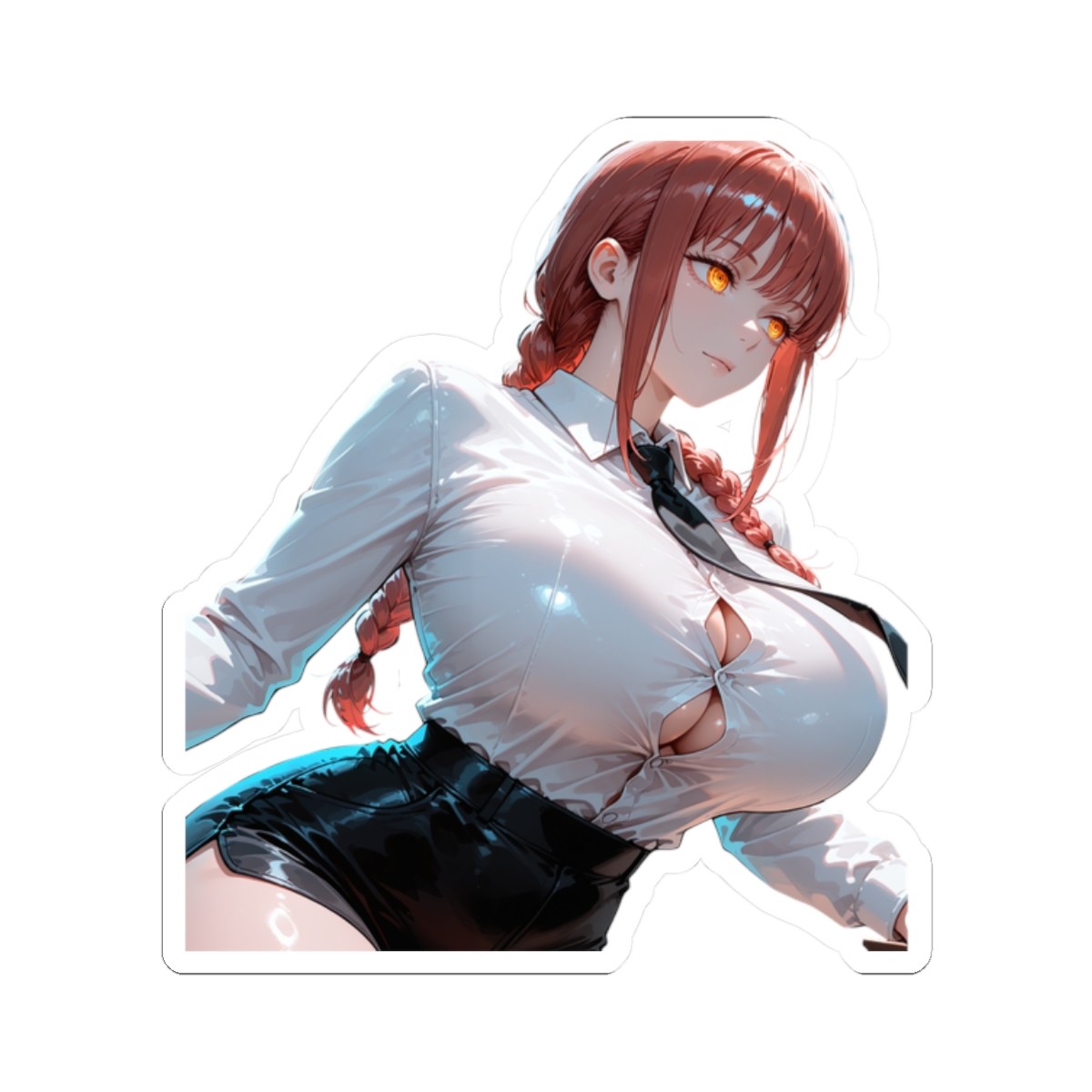 Cute Anime Waifu Sticker (BuyMoreFromMyShopSaveMore) Makima Fan Art