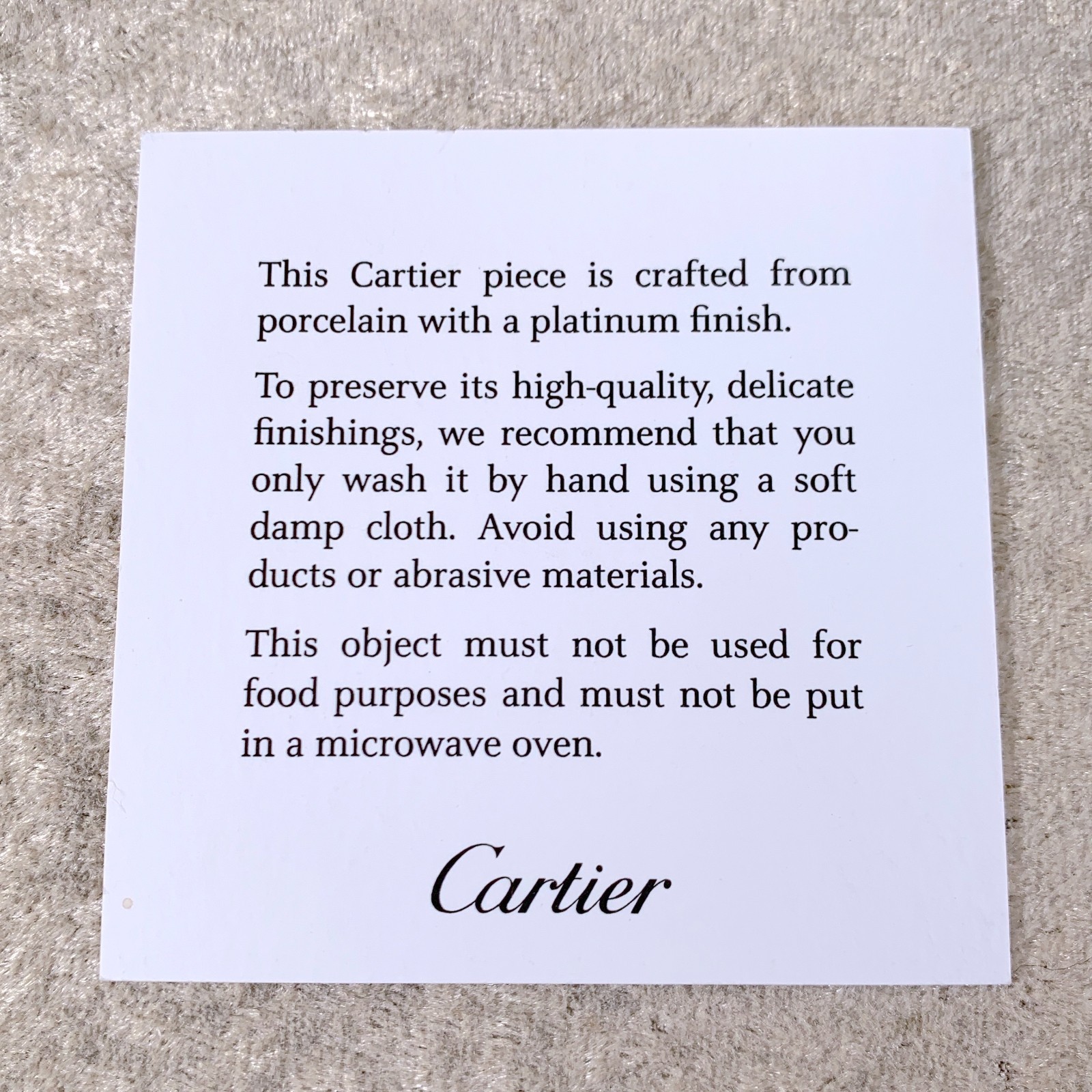 Cartier Porcelain Mini Change Tray Ashtray Platinum Painted Rim 8 x 8cm w/ Box