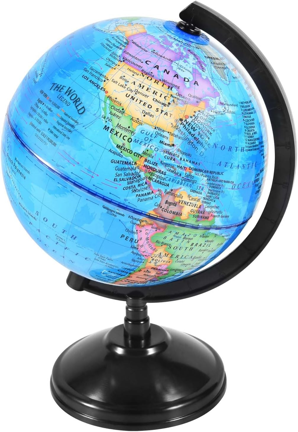 Rotating World Globe 6 Inch Spinning Earth Globe with Stand for Kids Learning Ge