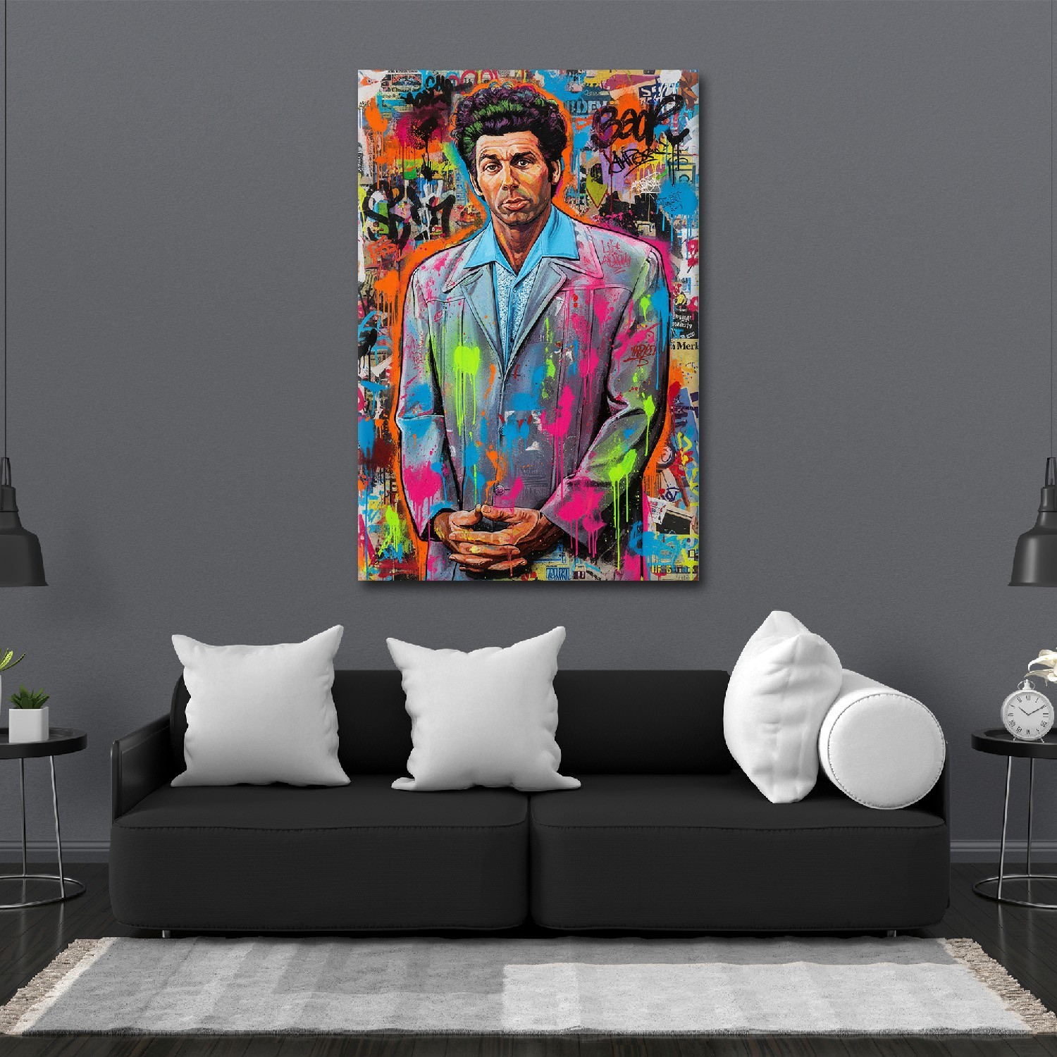 The Kramer Portrait – Graffiti Cosmo Original Canvas Art Seinfeld PRINT ONLY