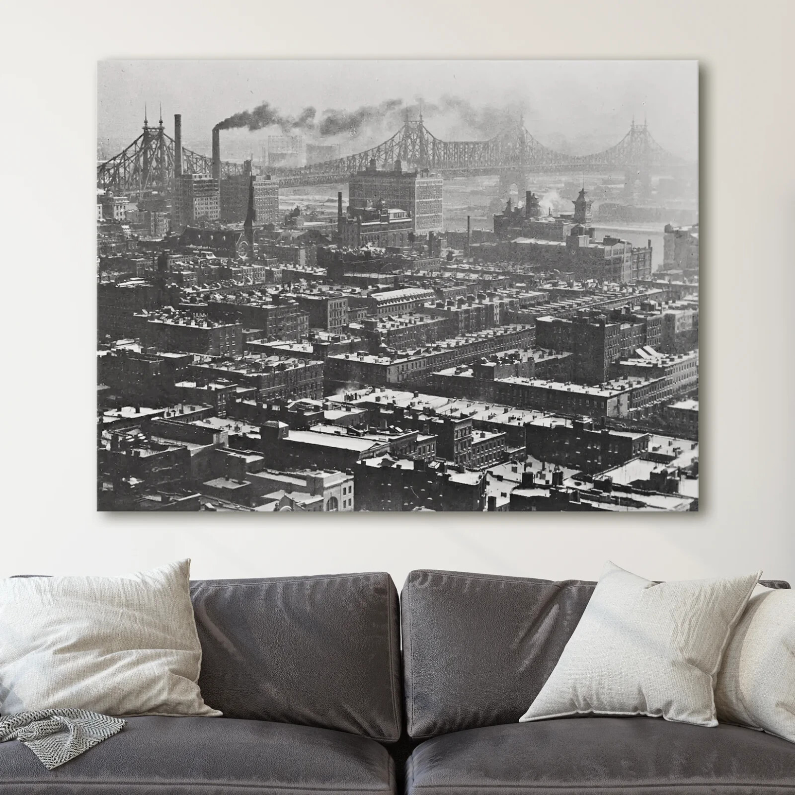 New York City 1927 Vintage America History Canvas Wall Art Print