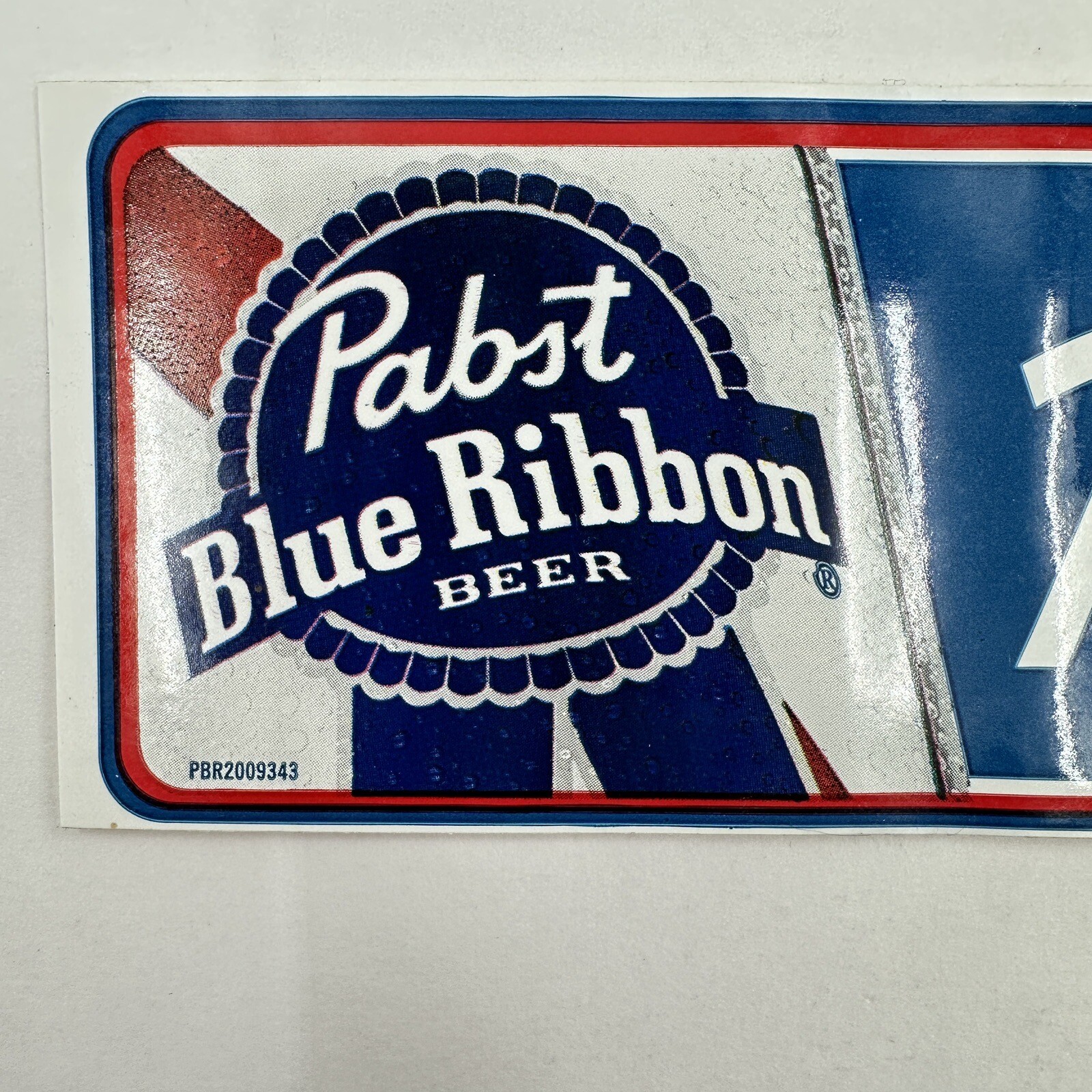Vintage PBR Pabst Blue Ribbon Beer Logo Advertising Vinyl Bumper Sticker Decal