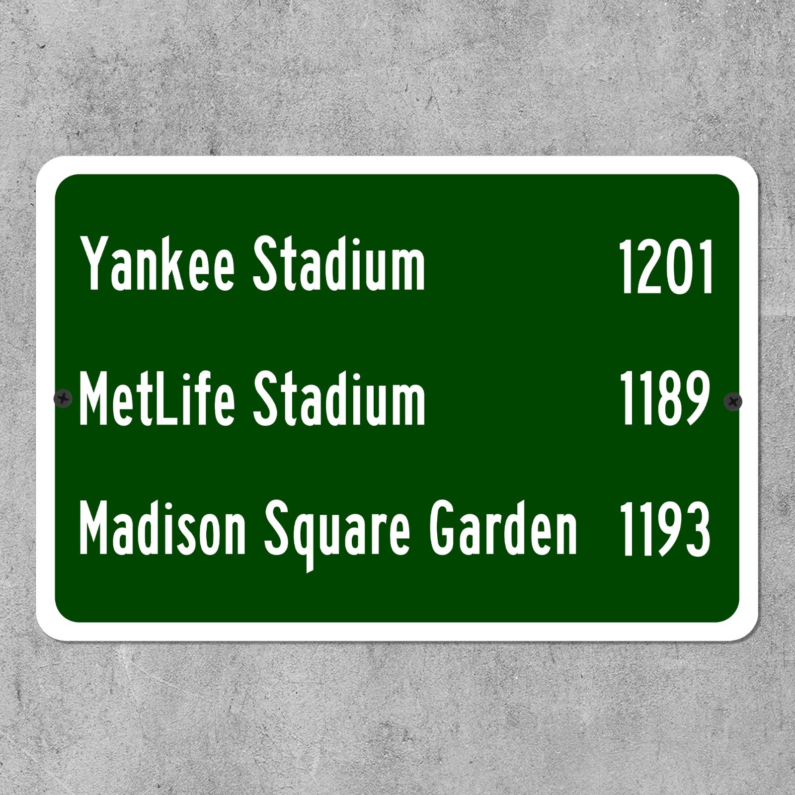 Custom New York Sports Stadium Distance Sign Yankees Giants Jets Knicks Fan Gift
