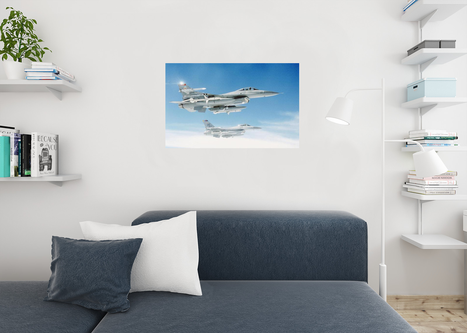 General Dynamics F16 Fighting Falcons in Flight Photo Photograph Poster 36×24