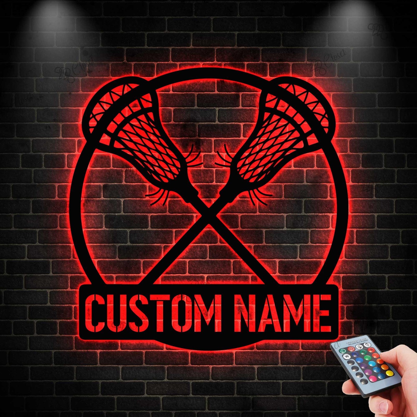 Custom Lacrosse Sticks LED Sign Sports Room Decor Gift for Kids